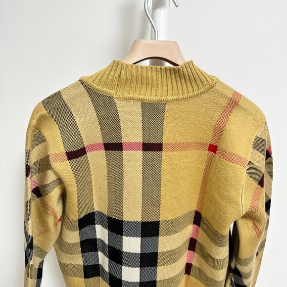 Burberry Cardigan in Check Technical Merino Wool Jacquard - Picture 10 of 14